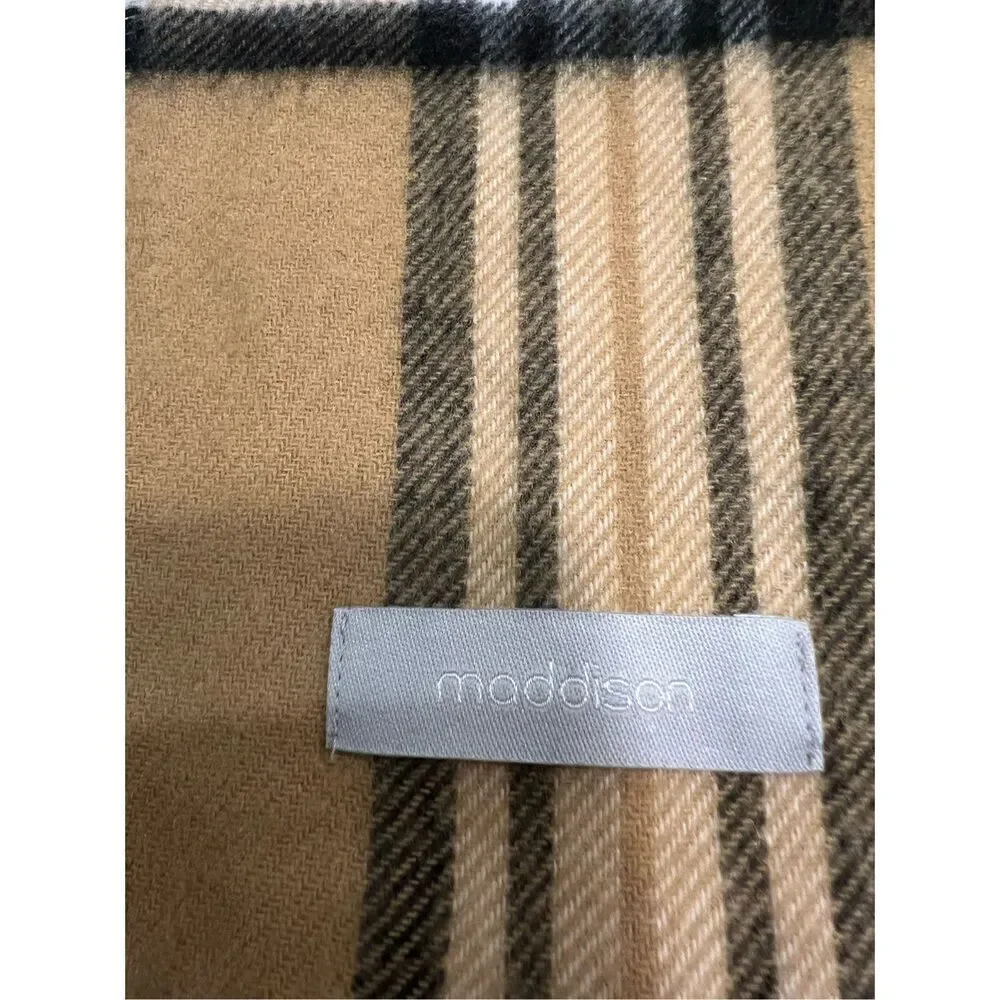 Maddison Unisex Scarf Disigns Plaid Size Adult Soft Made in Germany Beige Black